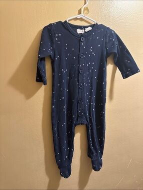 Jamie Kay Navy Star Print One-Piece Footed Pajamas